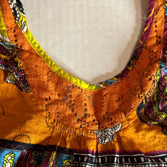 Uproar Lace Inset Colorful Cotton Boho Tank Top Girls Large 14/16 - Picture 2 of 5